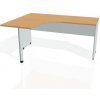 Hobis Pracovný stôl Gate, ergo, pravý, 160x75,5x120 cm, buk/sivá