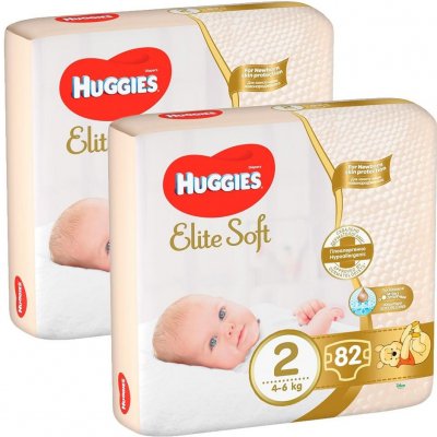 2x HUGGIES® Elite Soft Plienky jednorázové 2 (4-6 kg) 82 ks