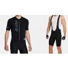 Kilpi PETRANA-M tmavě šedý merino cyklistický dres + KILPI RIDER-M Černé cyklistické kraťasy - 3XL
