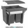 Smetný kôš GTV PRACTI ECO, šírka 450mm bez uchytenia čela (nádoby: 2x 20 L - antracit)