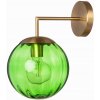 Nástenné kovové svietidlo zlaté Pandora sklenená guľa zelená