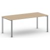 Rokovací kancelársky stôl PRIMO INFINITY, 200x90 cm, sivostrieborná podnož, buk