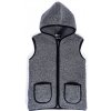 Ako v perinke Detská vlnená vesta na zips s kapucňou grafit