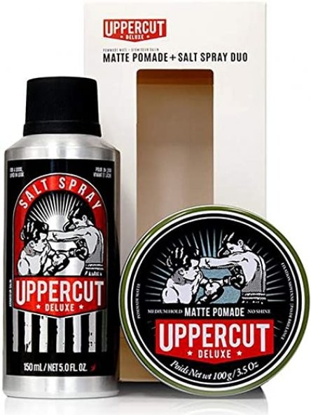 SADA: Uppercut Deluxe Matte Pomade - matná hlina, 100 g a Salt Spray - slaný sprej, 150 ml