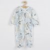 Dojčenský bavlnený overal s bočným zapínaním New Baby Lovely modrý - 74 (6-9m)
