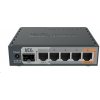 MikroTik RouterBOARD hEX S, 880MHz dvojjadrový CPU, 256MB RAM, 5x LAN, 1x SFP, PoE in/ out, USB, microSD slot, vrátane. RB760iGS