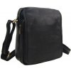 GROSSO Kožená pánska crossbody taška 18,5x22x8 cm čierna