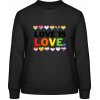 AWDis Sweat mikina Nápis Love is Love čierna dámske