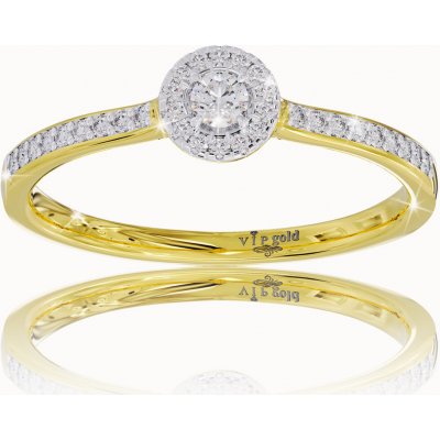 VIPgold Zásnubný prsteň s briliantmi v žltom zlate R330 48663z