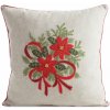 EUROFIRANY VIANOČNÁ DEKORAČNÁ OBLIEČKA NA VANKÚŠ POINSETTIA 45X45 CM VZOROVANÁ