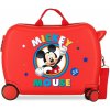JOUMMA BAGS Detský cestovný kufor na kolieskach / odrážadlo MICKEY MOUSE Circle Red, 2039822