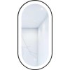 Oválne LED zrkadlo do kúpeľne s osvetlením Oval 100 x 50 cm v čiernom ráme s vypínačom a podložkou proti zahmlievaniu