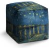 Sablio Taburet Cube Hviezdna noc nad Rhônou - Vincent van Gogh: 40x40x40 cm