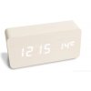 VEYRA Digitálne LED drevené hodiny s budíkom 15 × 4 × 7 cm