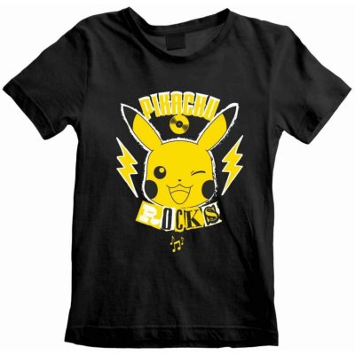 Nintendo Pokémon detské tričko Pikachu Rocks HE962 čierna/žltá
