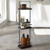 YAMAZAKI Poličky do kúpeľne Yamazaki Tower Bath Rack 3, čierne 6635