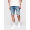 Ombre Men's short denim shorts with rips and holes - blue modrá | biela | krémová M Ombre 5907064513437