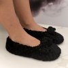 Dámske plyšové čierne ponožky Cozy Bow