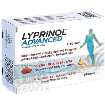 LYPRINOL Advanced Omega 3 (OTA, DHA, ETA, EPA) cps (á 50 mg Perna Canaliculus,Euphausia superba,Astaxantín) stabilizovaný lipidový extrakt 1x60 ks