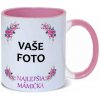 FOTOpošta hrnček s fotkou farebný rámik NAJLEPŠIA MAMIČKA RUŽOVÝ 350 ml