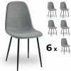 Elvisia Jedálenské stoličky LOVISA | sivá 6 kusov