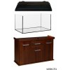 Diversa Solid 80 rovný 112 l akváriový komplet / čierny LED plastový kryt - orech