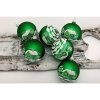 Vianočné gule 24/8186/7/6ks - zelené chalúpky-retro
