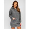 Grafitová dámska dlhá mikina s kapucňou Bolf YS10003-A