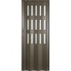 Zhrňovacie dvere GAMA 87x200 cm orech tmavý presklené