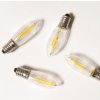 E10 34V 0,1A do 7 ram. svietnika 4ks (1,7/ks) Blister 4 číre žiarovky LED FILAMENT pre svietnik 34V / 0,25W