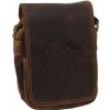 Mercucio Kožená taška cez rameno Crossbody Hunter kapor tmavohnedá