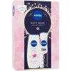 Nivea Soft Rose Nivea Rose & Almond Oil sprchový gél 250 ml + Nivea Black & White Invisible Clear antiperspirant v spreji 150 ml