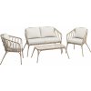 Lounge zostava s konferenčným stolíkom Gordonvale, béžová, polyratan *