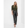 GAP 406629-00 Kalhoty slim high rise z umělé kůže Černá - 26