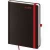 Helma Diár BLACK RED týždenný vreckový A6 9x14cm 2026