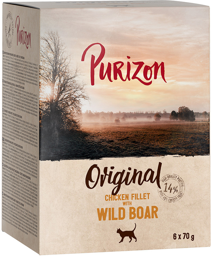 Purizon Adult bez obilnín kuracie filety s diviakom 6 x 70 g