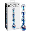 Icicles No. 08 obojstranné sklenené dildo s vlnitým povrchom