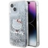 Hello Kitty Hardcase Liquid Glitter Charms Kitty Head kryt na iPhone 14 – strieborný KF2345581