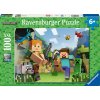 Puzzle pre deti Ravensburger 100 dielikov XXL Minecraft: Steve a Alex