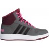 adidas detská voľnočasová obuv Hoops Mid 2.0 K sivá čierna ružová biela