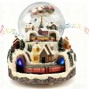 SNEŽNÁ GULA LED S MIKULÁŠOM VIANOČNÁ HRACIA SKRINKA S VLÁČIKOM OTOČNÁ 23CM