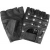 Rukavice Biker bez prstov s nitmi - čierne, L