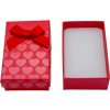 Mareb Darčeková krabička na šperky so srdiečkami a mašľou 5 × 8 cm - červená