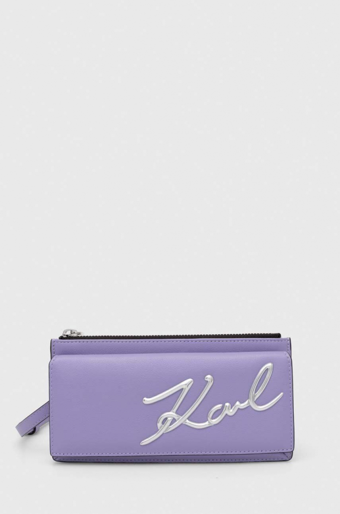 Karl Lagerfeld kožená kabelka ružová 240W3203