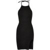 Ladies Rib Knit Neckholder Dress - black XL