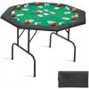 Skladací pokerový stôl pre 8 hráčov, osemuholníkový, 126 cm na rodinné stretnutie