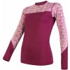 SENSOR MERINO IMPRESS dámske tričko dl.rukáv lilla / pattern Veľkosť: M