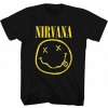 Nirvana Yellow Happy Face Black M Tričko