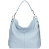 Mondo Italia Kožená kabelka na rameno 981 Made in Italy nebesky modrá Nebesky modrá