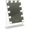 KIK KX3942 Kozmetické zrkadlo s LED svetlom, 12 žiaroviek, USB, 30 x 40 cm